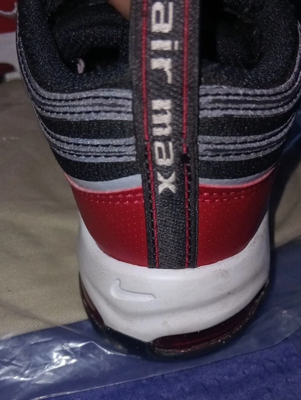 Nike Air Max Kids' Black and Red Slip-On Sneakers